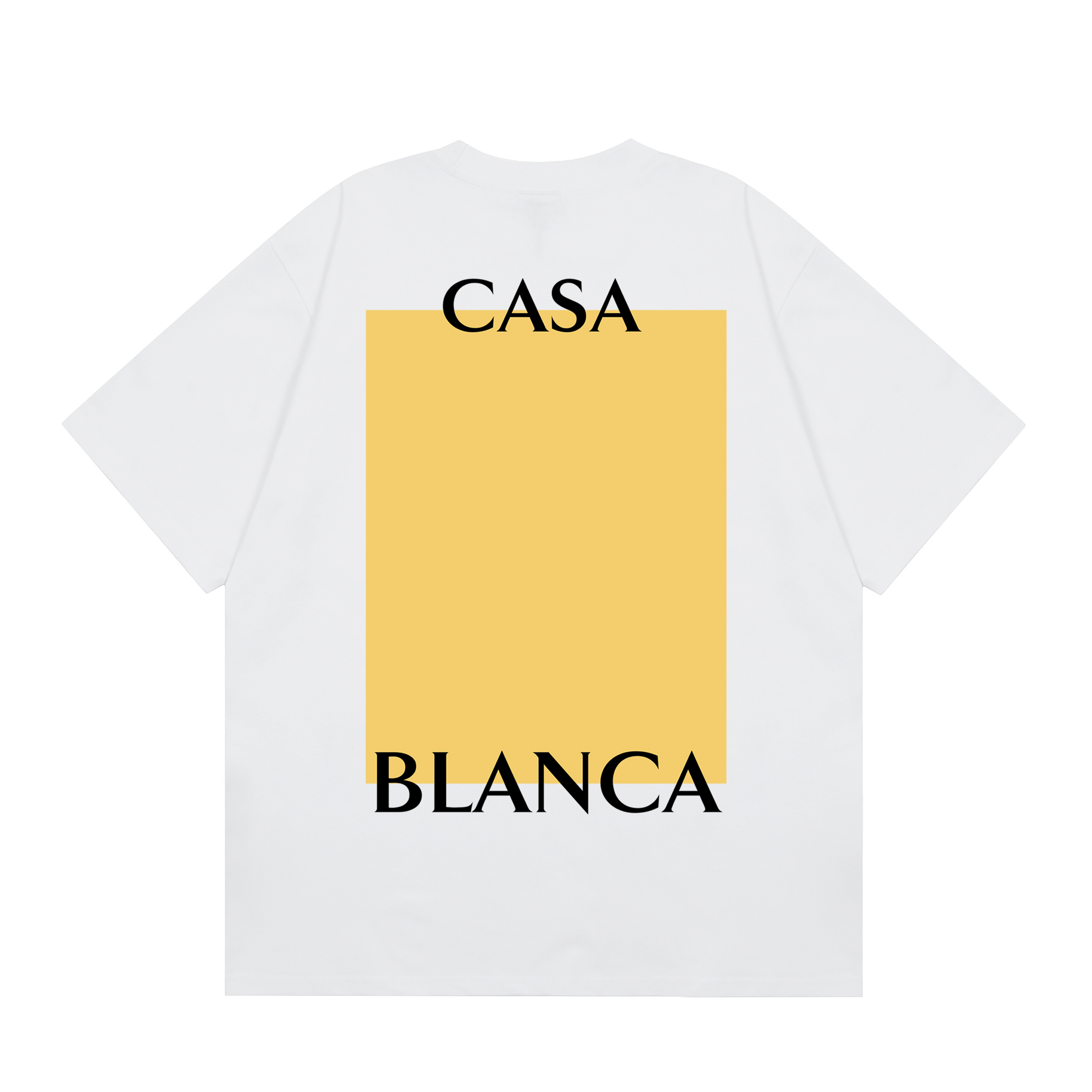 EM Sneakers Casablanca Yellow Square-Print T-Shirt White /Black