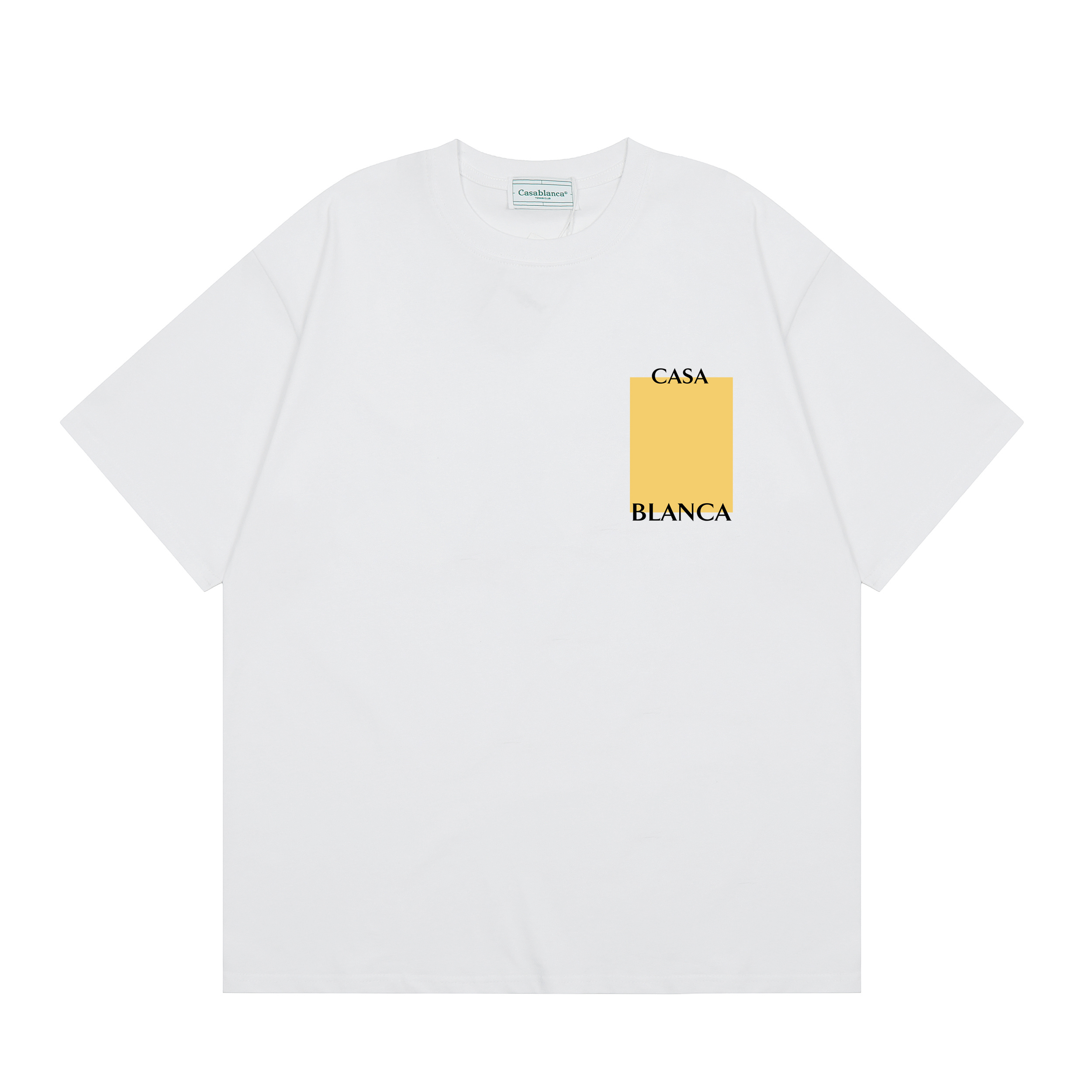 EM Sneakers Casablanca Yellow Square-Print T-Shirt White /Black