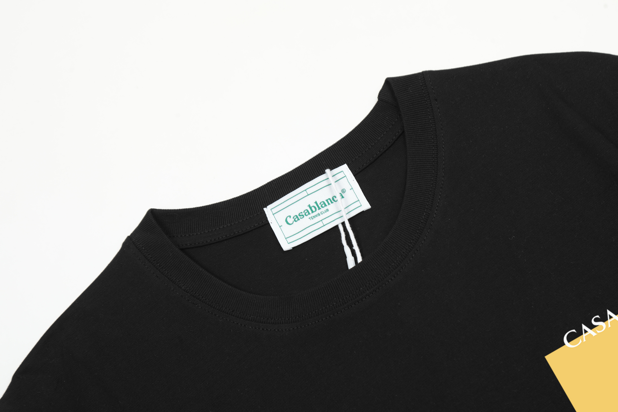 EM Sneakers Casablanca Yellow Square-Print T-Shirt White /Black