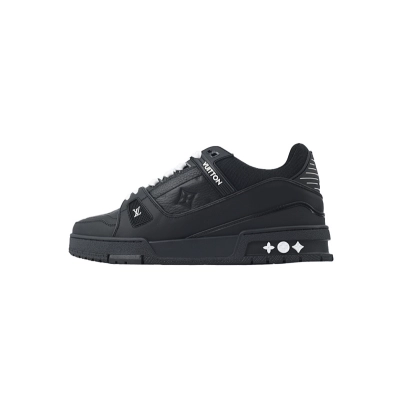 EM Sneakers Louis Vuitton Trainer(NFC Chip Edition)Black Embossed Monogram 01