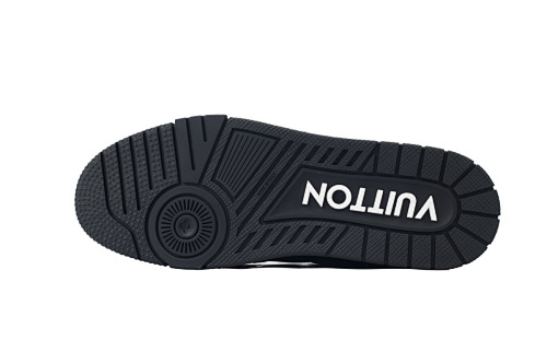 EM Sneakers Louis Vuitton Trainer(NFC Chip Edition)Black Embossed Monogram