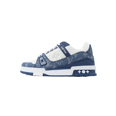 EM Sneakers Louis Vuitton Trainer(NFC Chip Edition)Blue Jean 01