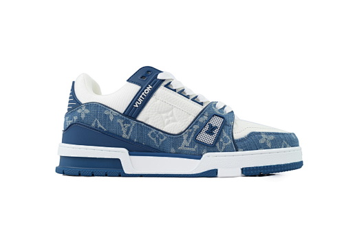 EM Sneakers Louis Vuitton Trainer(NFC Chip Edition)Blue Jean