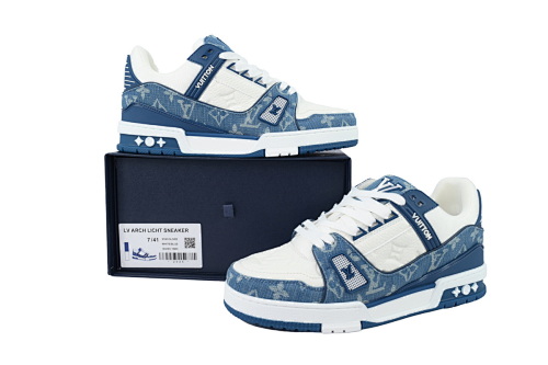 EM Sneakers Louis Vuitton Trainer(NFC Chip Edition)Blue Jean