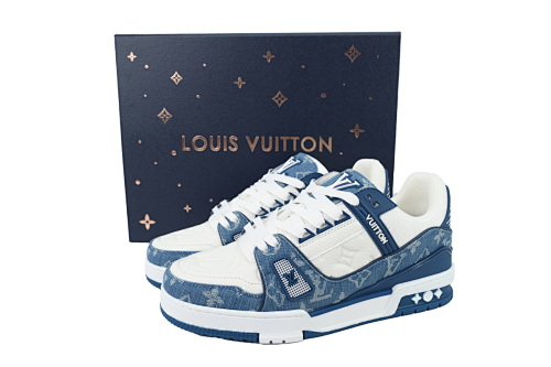 EM Sneakers Louis Vuitton Trainer(NFC Chip Edition)Blue Jean