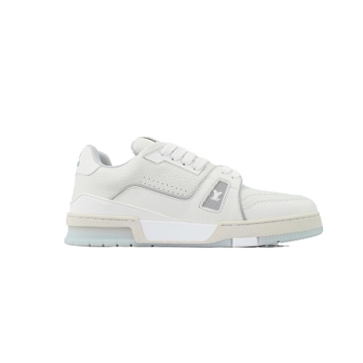EM Sneakers Louis Vuitton Trainer(NFC Chip Edition)Cream White Grey Signature 02