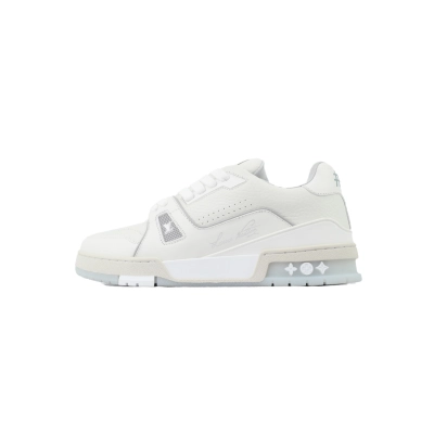 EM Sneakers Louis Vuitton Trainer(NFC Chip Edition)Cream White Grey Signature 01