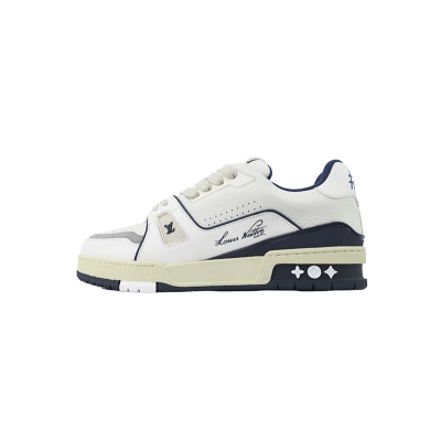 EM Sneakers Louis Vuitton Trainer(NFC Chip Edition)Low #54 Signature White Marine 01