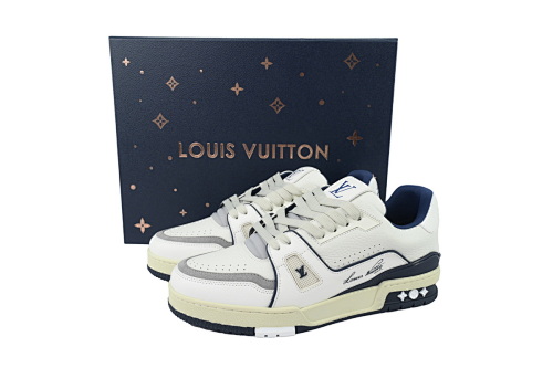 EM Sneakers Louis Vuitton Trainer(NFC Chip Edition)Low #54 Signature White Marine