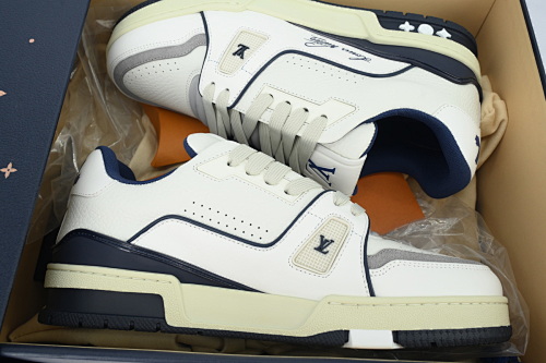 EM Sneakers Louis Vuitton Trainer(NFC Chip Edition)Low #54 Signature White Marine