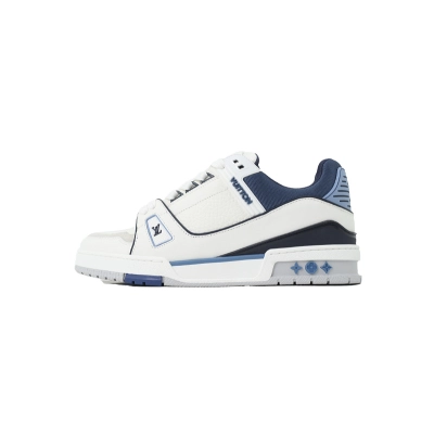 EM Sneakers Louis Vuitton Trainer Sneaker(NFC Chip Edition)White Blue 01