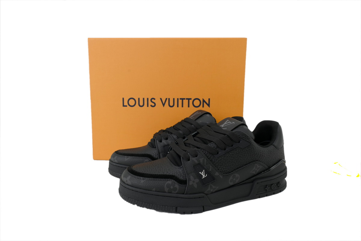 EM Sneakers Louis Vuitton Trainer Sneaker(NFC Chip Edition)Black Monogram
