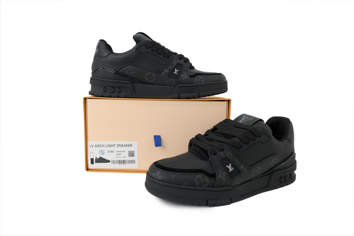 EM Sneakers Louis Vuitton Trainer Sneaker(NFC Chip Edition)Black Monogram