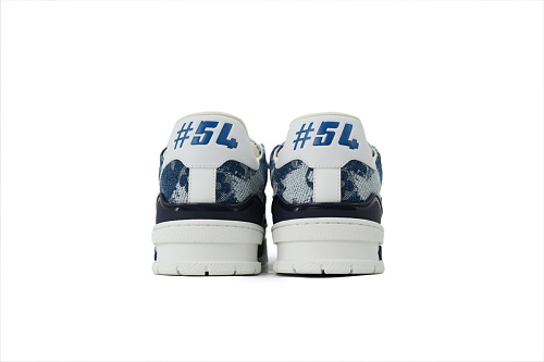 EM Sneakers Louis Vuitton Trainer Sneaker(NFC Chip Edition)Blue Denim Fabric