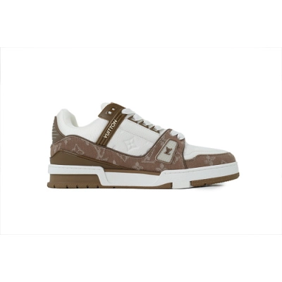 EM Sneakers Louis Vuitton Trainer Sneaker(NFC Chip Edition)Brown 02