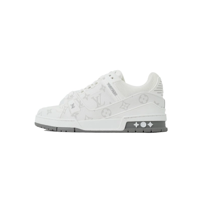 EM Sneakers Louis Vuitton Trainer Sneaker(NFC Chip Edition)White Gray 01