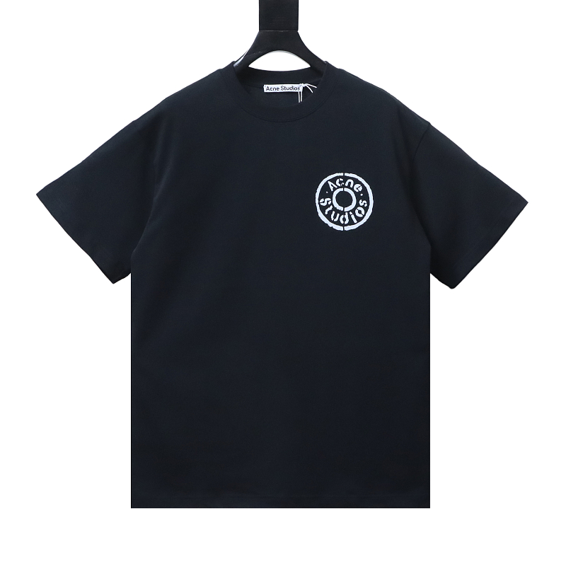 EM Sneakers Acne Studios Circle Logo Print T-Shirt Black