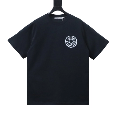 EM Sneakers Acne Studios Circle Logo Print T-Shirt Black 01