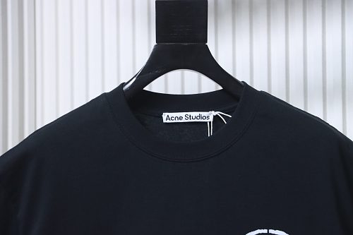 EM Sneakers Acne Studios Circle Logo Print T-Shirt Black