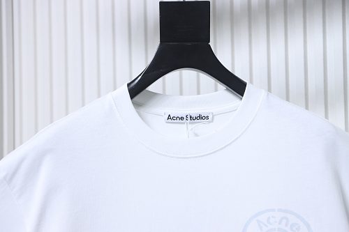 EM Sneakers Acne Studios Circle Logo Print T-Shirt White