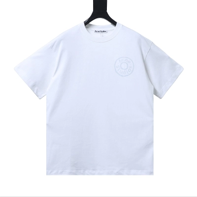 EM Sneakers Acne Studios Circle Logo Print T-Shirt White 01