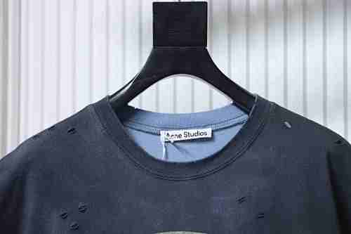 EM Sneakers Acne Studios Distressed Sandblasted Navy Blue T-Shirt
