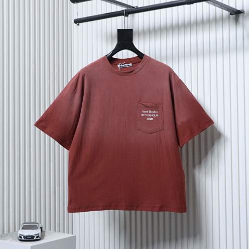 EM Sneakers Acne Studios Exford U 1996 Distressed Cotton & Hemp Pocket T-Shirt Chocolate Brown