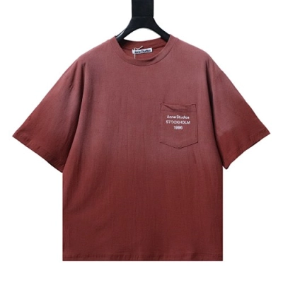 EM Sneakers Acne Studios Exford U 1996 Distressed Cotton & Hemp Pocket T-Shirt Chocolate Brown 01