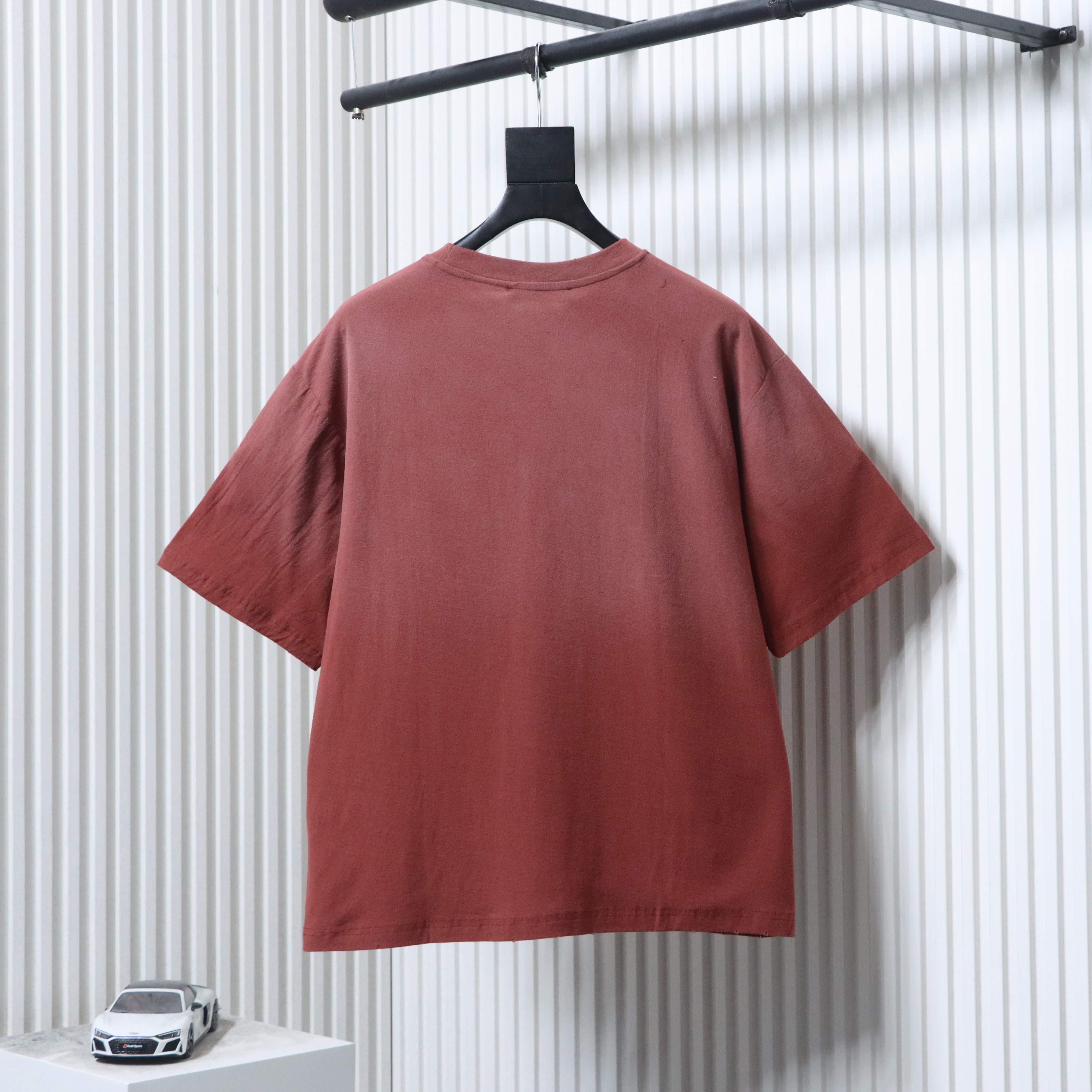 EM Sneakers Acne Studios Exford U 1996 Distressed Cotton & Hemp Pocket T-Shirt Chocolate Brown