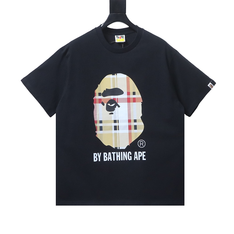 EM Sneakers BAPE A Bathing Ape Check by Bathing T-shirt Black Beige