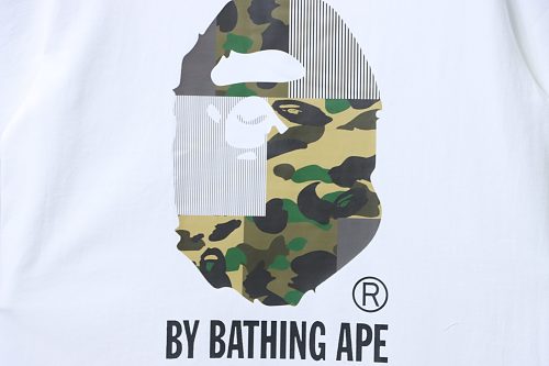 EM Sneakers BAPE Military Crazy Big Ape Head T-shirt White