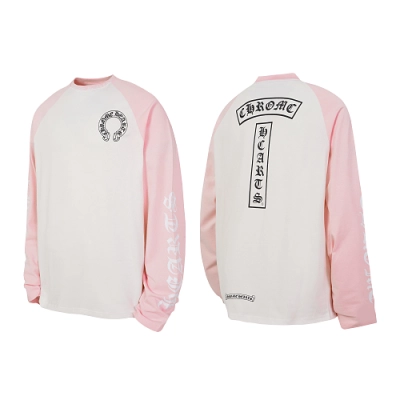 EM Sneakers Chrome Hearts Baseball Long Sleeve Pink /White 01
