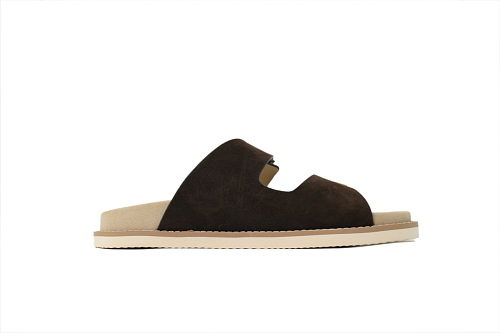 EM Sneakers Brunello Cucinelli Buckle Suede Slippers Coffee