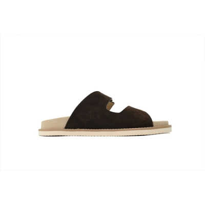EM Sneakers Brunello Cucinelli Buckle Suede Slippers Coffee 02