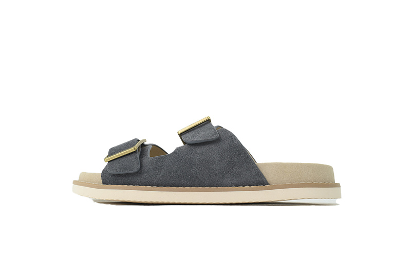EM Sneakers Brunello Cucinelli Buckle Suede Slippers Grey