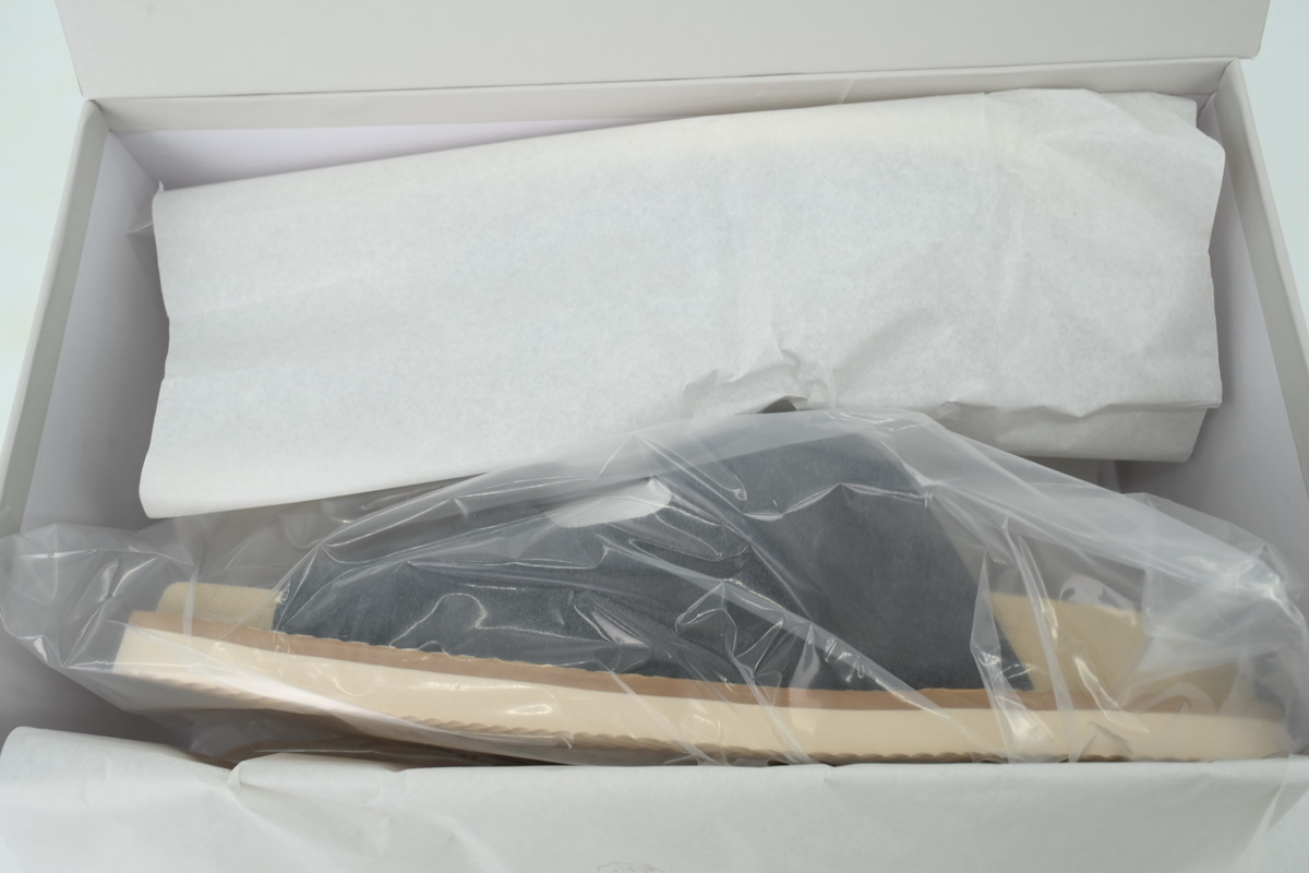 EM Sneakers Brunello Cucinelli Buckle Suede Slippers Grey