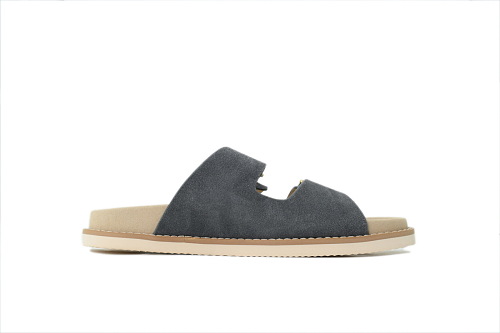 EM Sneakers Brunello Cucinelli Buckle Suede Slippers Grey