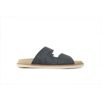 EM Sneakers Brunello Cucinelli Buckle Suede Slippers Grey 02