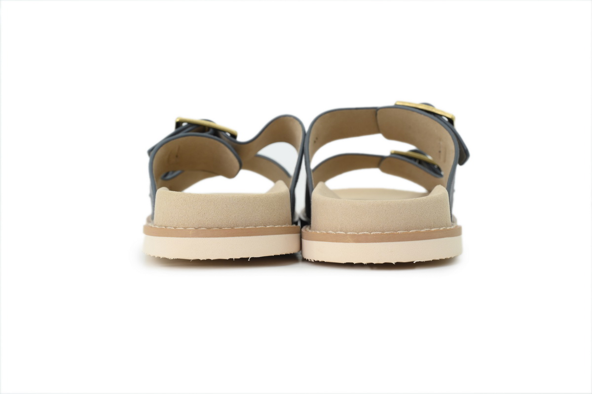 EM Sneakers Brunello Cucinelli Buckle Suede Slippers Grey