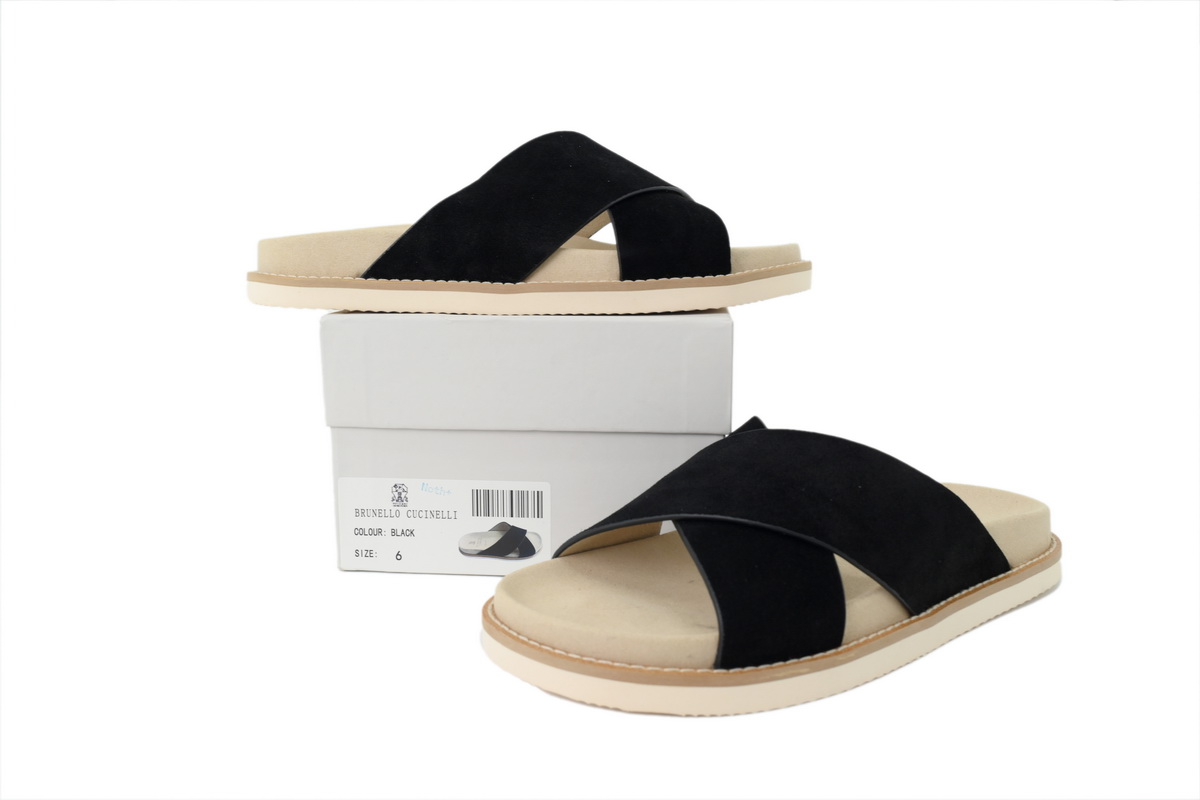 EM Sneakers Brunello Cucinelli Crossover Slides Suede Black