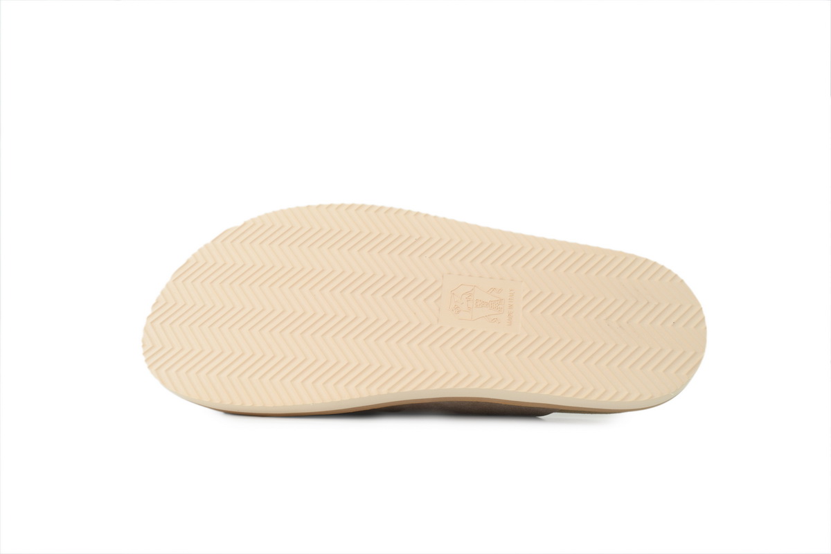 EM Sneakers Brunello Cucinelli Suede Slide Sandals Beige