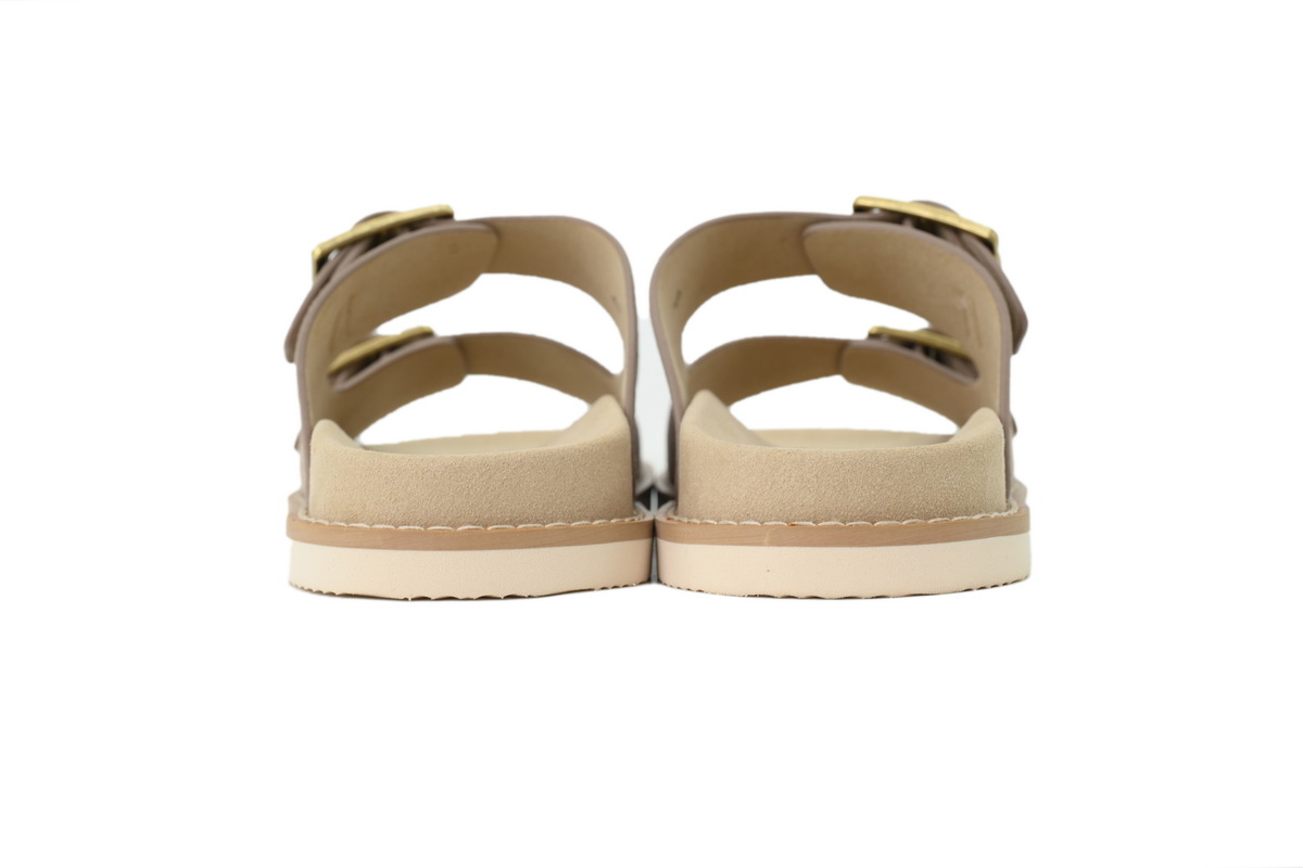 EM Sneakers Brunello Cucinelli Suede Slide Sandals Beige