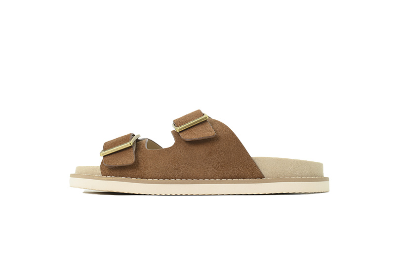 EM Sneakers Brunello Cucinelli Suede Slide Sandals Brown
