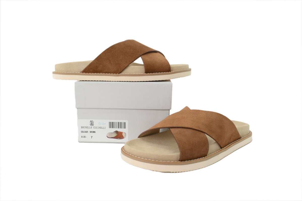EM Sneakers Brunello Cucinelli Crossover Slides Suede Brown