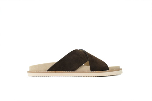 EM Sneakers Brunello Cucinelli Suede Slide Sandals Coffee