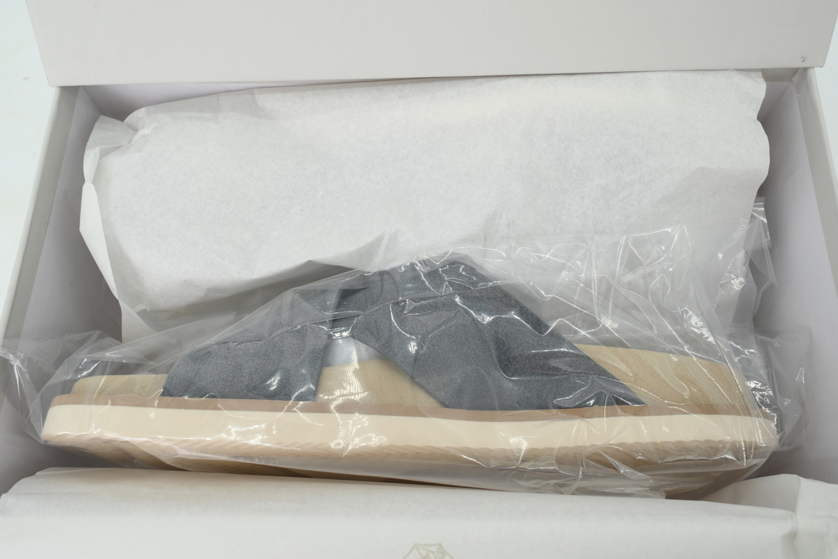 EM Sneakers Brunello Cucinelli Suede Slide Sandals Grey
