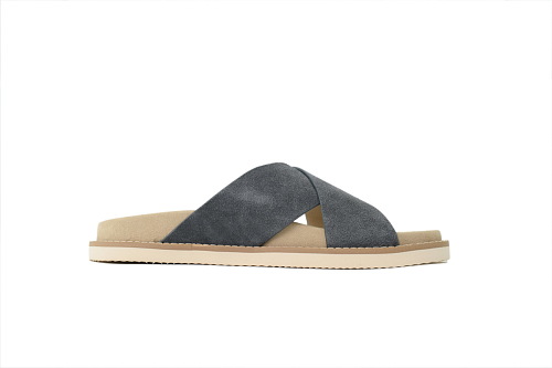 EM Sneakers Brunello Cucinelli Suede Slide Sandals Grey