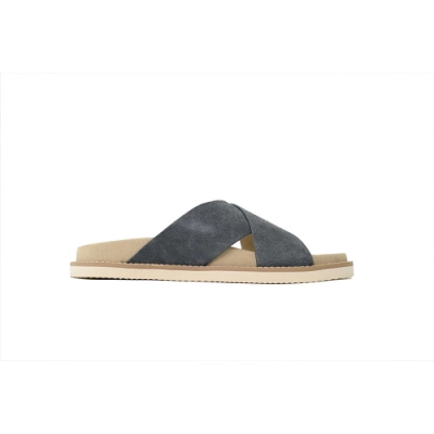 EM Sneakers Brunello Cucinelli Suede Slide Sandals Grey 02