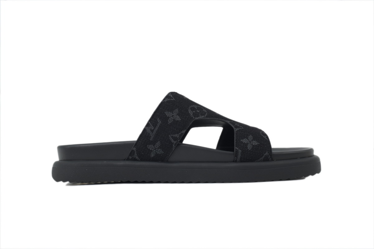 EM Sneakers Louis Vuitton Oasis Mule Shoes Black Denim Fabric
