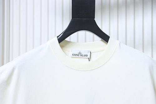 EM Sneakers Stone Island Cuff-Patch T-Shirt Rice White